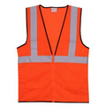 S/M Orange Mesh Zipper Safety Vest